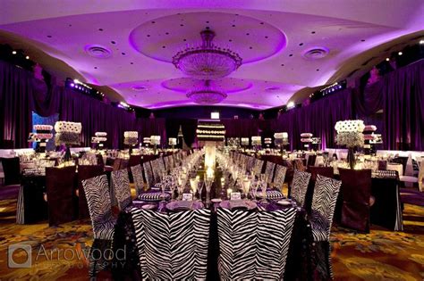 Enhanced Lighting fully draped the Grand Ballroom of the Fairmont SF with Egg Plant Taffeta ...