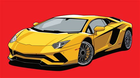 yellow super car illustration vector design 10895886 Vector Art at Vecteezy