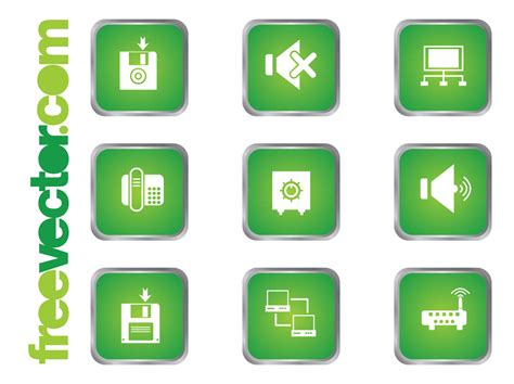 Green Technology Icons Vector Art & Graphics | freevector.com