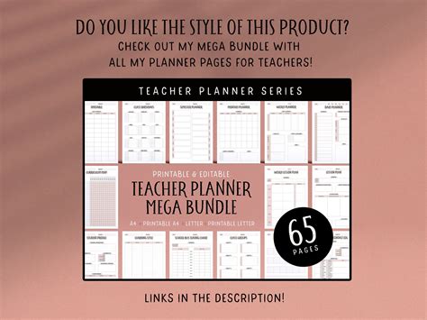 Fillable Printable Semester Planner Pages for Teachers // 9 - Etsy