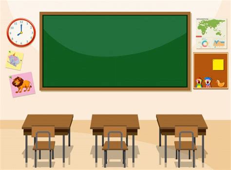 Free Vector | Interior of a classroom | Classroom background, Classroom ...