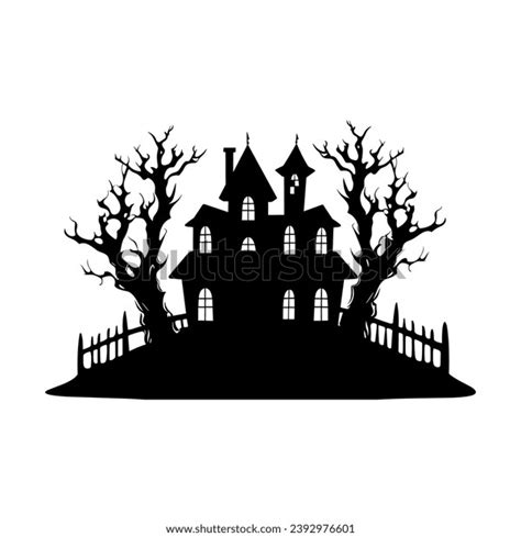 Scary Haunted House Silhouette Vector Isolated Stock Vector (Royalty Free) 2392976601 | Shutterstock