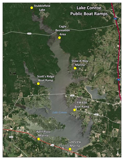 Public Boat Ramps on Lake Conroe - San Jacinto River Authority