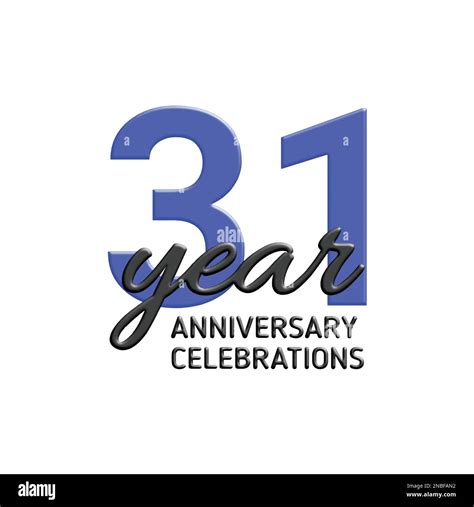 31th anniversary celebration logo design. Vector festive illustration. Realistic 3d sign. Party ...