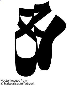 Pointe shoes or ballet shoes silhouette. Enjoy royalty-free commercial ...