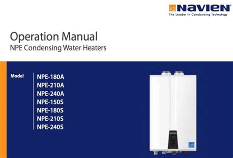 Navien Tankless Water Heater Manuals - Find Them Here!