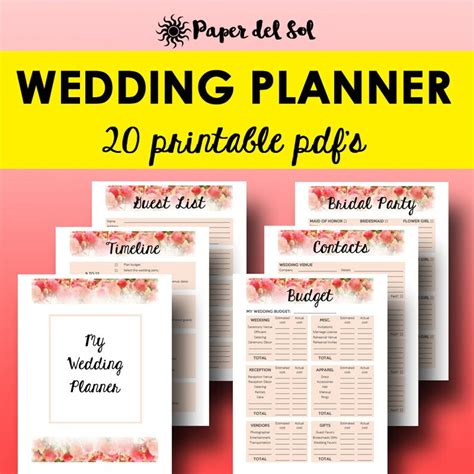 Wedding Planner Printable Wedding Planner Book Printable - Etsy