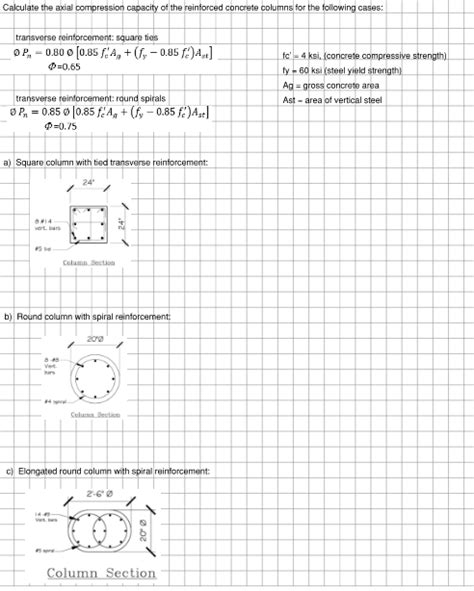 Solved Calculate the axial compression capacity of the | Chegg.com