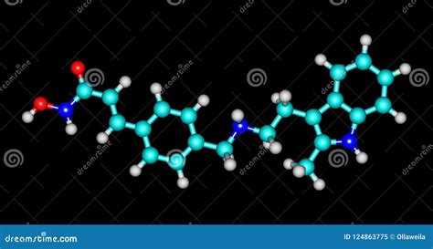 Molecular Structure of Panobinostat Isolated on Black Stock Illustration - Illustration of atoms ...