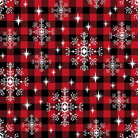 Christmas Plaid Fabric Red Black Buffalo Plaid Snowflakes - Etsy | Christmas wallpaper, Cute ...