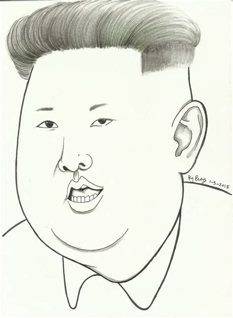 Caricature of Kim Jong-un. | Caricature, Male sketch, Kim jung