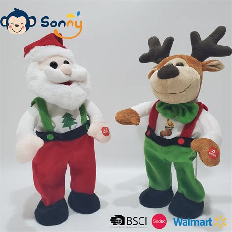 X′ Mas Hot Selling Plush Santa and Reindeer Toy - China Animated Santa ...