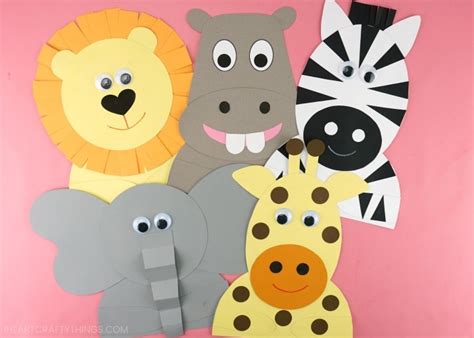 Fun and Easy Fun Safari Crafts for Kids for Kids -Zebra, Lion, Hippo, Giraffe & Elephant