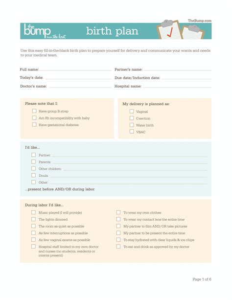 Birth Plan Examples 50 Free Sample - RedlineSP