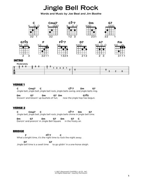 Jingle Bell Rock by Bobby Helms Sheet Music for Really Easy Guitar at Sheet Music Direct