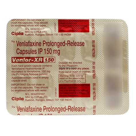 Venlor 150 MG Capsule - Uses, Dosage, Side Effects, Price, Composition ...