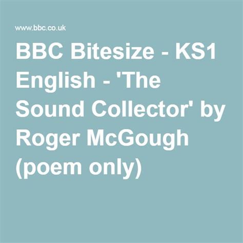 KS1 English - 'The Sound Collector' by Roger McGough (poem only ...