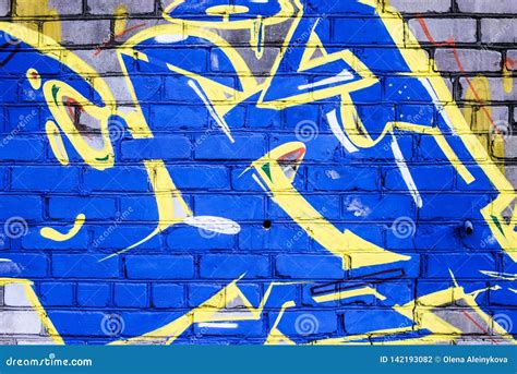 A Wall Vandalized with Street Graffiti Art Editorial Photography - Image of street, brick: 142193082