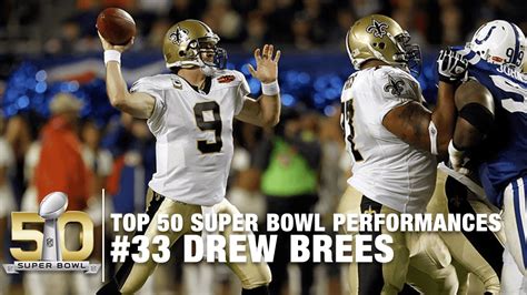 #33: Drew Brees Super Bowl XLIV Highlights | Top 50 Super Bowl ...