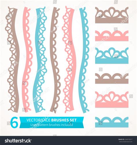 Vector Set Vintage Lace Seamless Border Stock Vector (Royalty Free ...