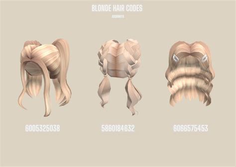 Blonde hair codes! | Cute blonde hair, Blonde hair outfits, Roblox codes