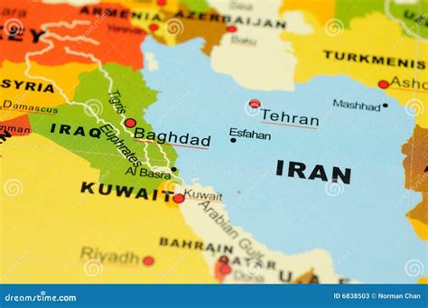 Iran and Iraq on map stock image. Image of east, iran - 6838503