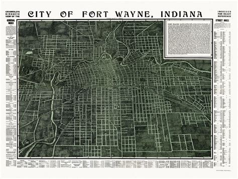 Historic Map of Fort Wayne Indiana 1907 Allen County | Fort wayne ...