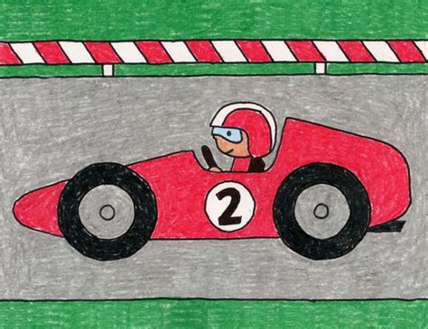 Easy How to Draw a Race Car Tutorial Video and Race Car Coloring Page ...