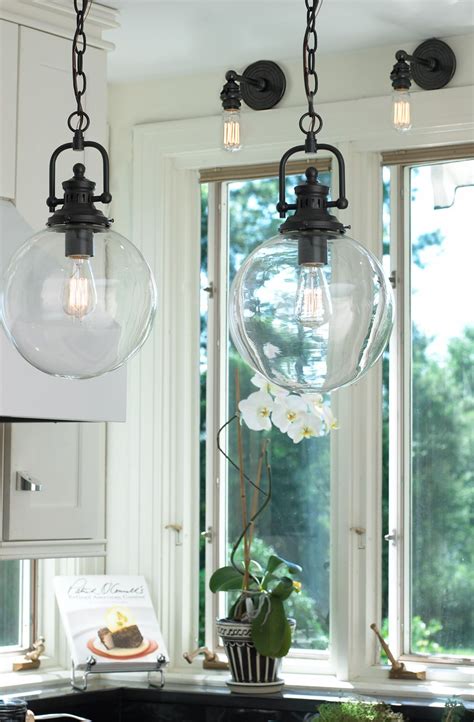 Clear Glass Globe Industrial Pendant - Shades of Light | Lights ...