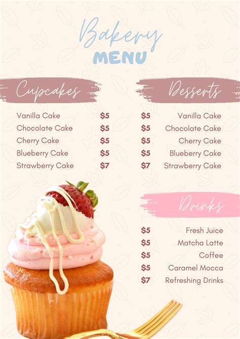 Free And Customizable Delectable Bakery Menu Templates, 52% OFF