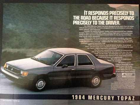 1984 Mercury Topaz | Car ads, Classic cars, Car brochure