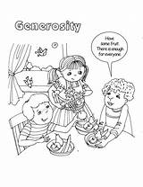 A coloring page With Two Children Eating And One Is Talking To Another  sketch template