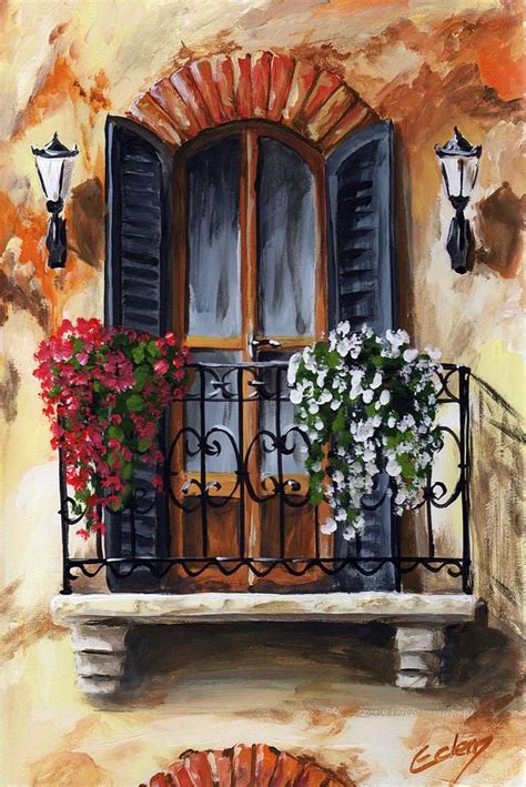 Balcony Painting - Balcony Of Cremona by Edit Voros | Sanatsal resimler, Tuval resimleri, Tuval ...