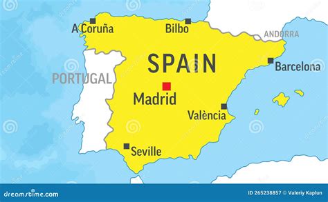 Spain Map. Zoom on World Map. Vector Illustration Stock Vector - Illustration of france, europe ...