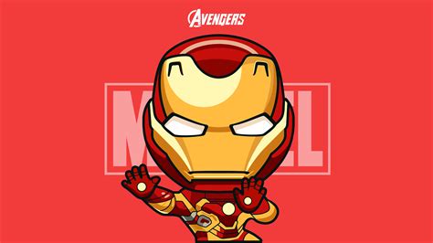 Iron Man Wallpaper 4K, Chibi, Cartoon, Marvel Comics