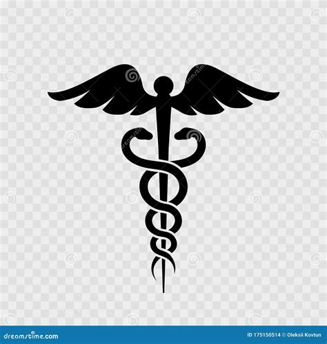 Caduceus Medical Symbol. Medical Logo with Snake. Isolated Stock Vector ...