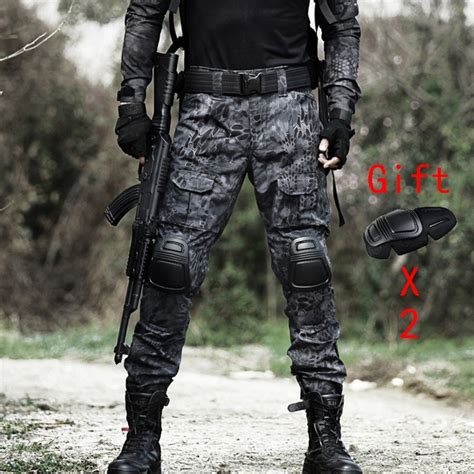 Tactical Pants Military Cargo Pants Camouflage Work Trousers Knee Pads Army Hunter Combat Pant ...