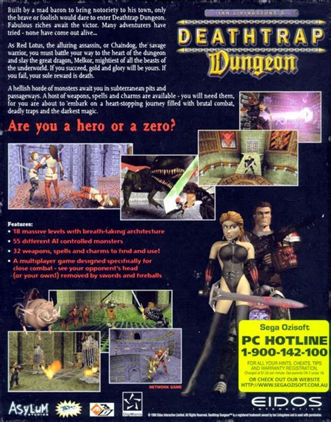 Ian Livingstone's Deathtrap Dungeon (1998) box cover art - MobyGames