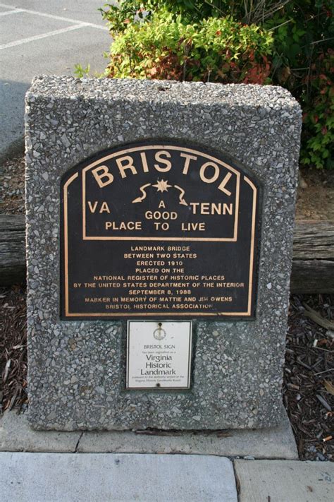 Bristol VA-TN Historic Sign | Bristol tennessee, Bristol virginia, Bristol tn