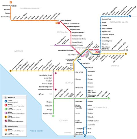 Los Angeles Metro Rail map