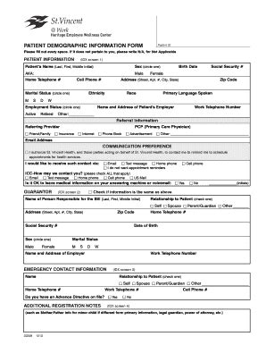 Demographic Information Form - Fill Online, Printable, Fillable, Blank ...