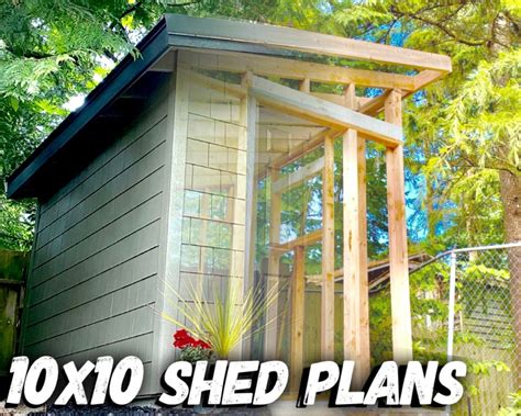 Lean-to Shed Plans // 10x10 PDF Shop Drawings - Etsy