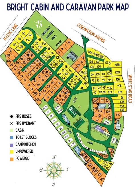 Park map | Bright Cabin & Caravan Park | Camp Crusty