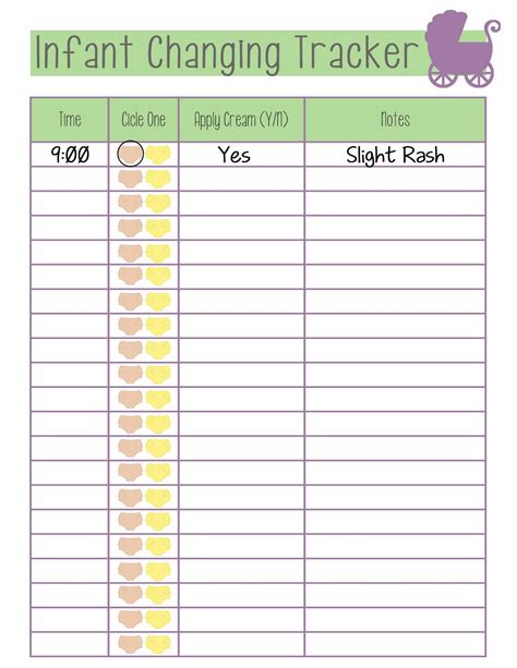 Printable Diaper Change Log - Tutore.org