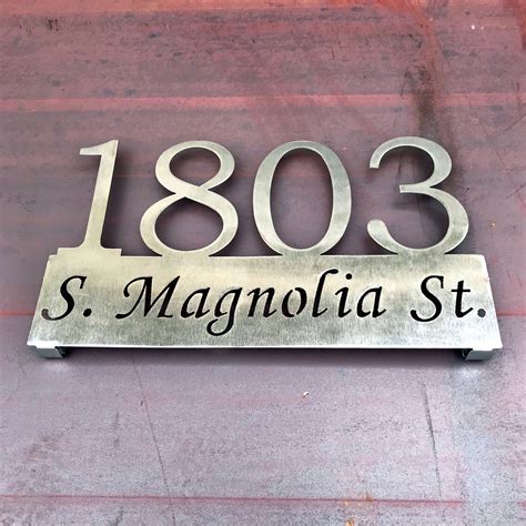 Stainless Address Sign | Modern Address Sign | Address Sign with Street Name | Metal Address ...