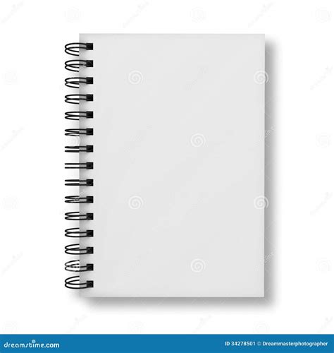 Blank Notebook Cover On White Background Stock Image - Image: 34278501