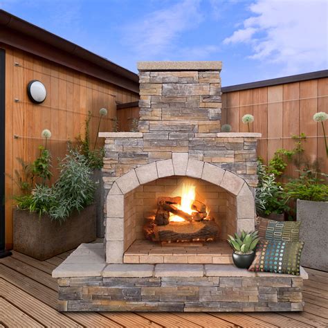 CalFlame Natural Stone Propane / Gas Outdoor Fireplace & Reviews | Wayfair
