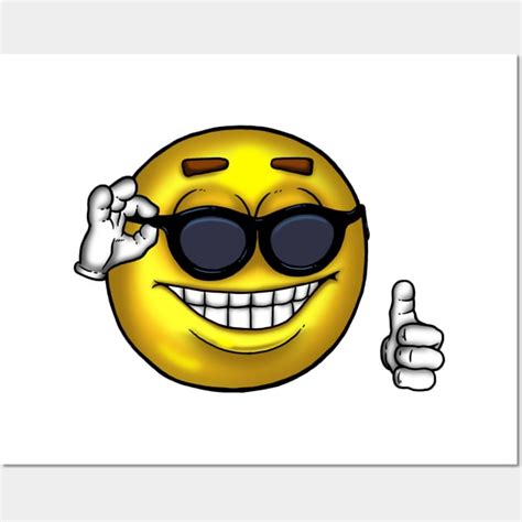 Sunglasses Thumbs Up Meme - Emoji - Posters and Art Prints | TeePublic