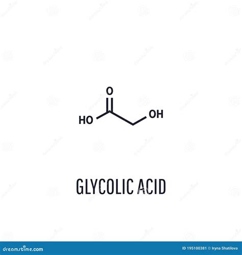 Glycolic Acid. AHA Alphahydroxy Acid. Structural Chemical Formula And ...