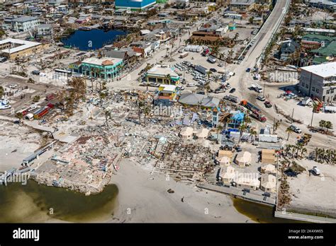 Aerial view on October 2, 2022, revealing the catastrophic damage at ...